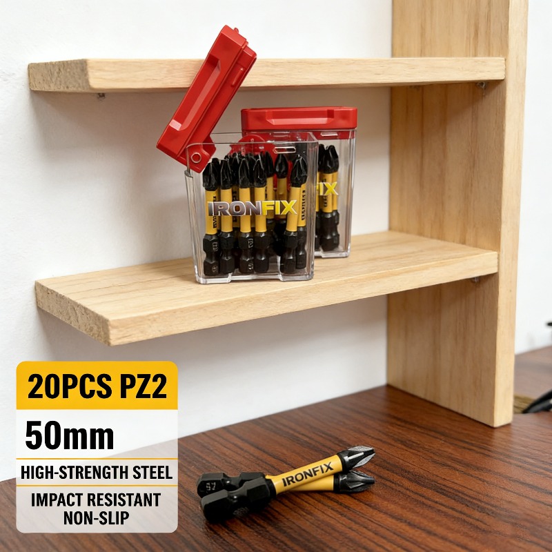 Screwdriver Set - Hochwertiges 20-teiliges PZ2-Schraubendreher-Bit-Set für Elektrobohrmaschinen, Werkzeugkasten-Kit,