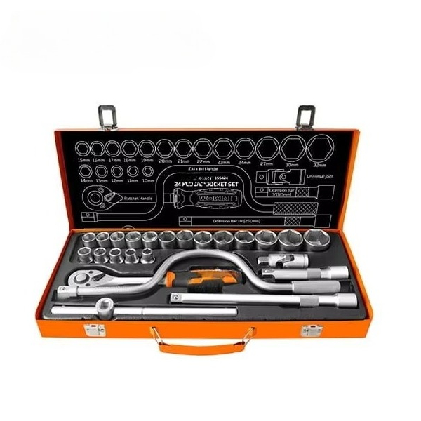 Wrench Set - 155424 24-teiliger 1/2-Zoll Werkzeugsatz Steckschlüsselsatz