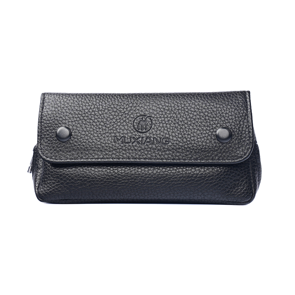 Tool Bag - MUXIANG Einzelrohr-Tasche aus PU-Leder, Schwarz, Tragbare