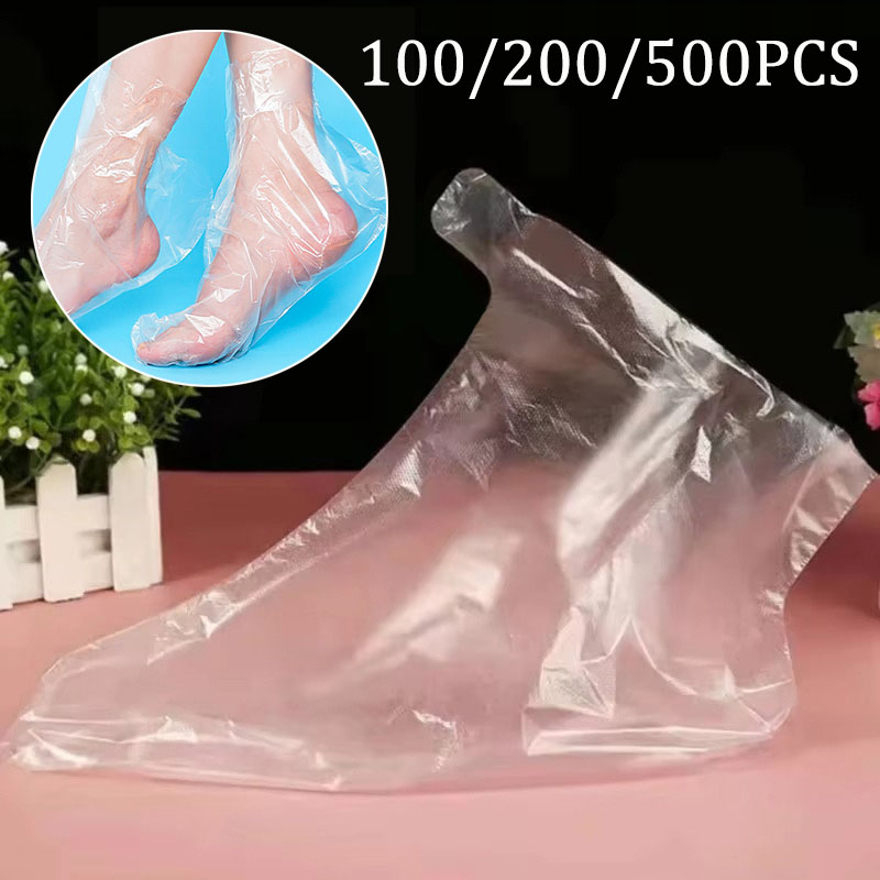 Tools Youtube - 100-500 Stück Einweg-Fußpflegesocken, transparente Fußbeutel, PE-Fuß-SPA-Abdeckungen,