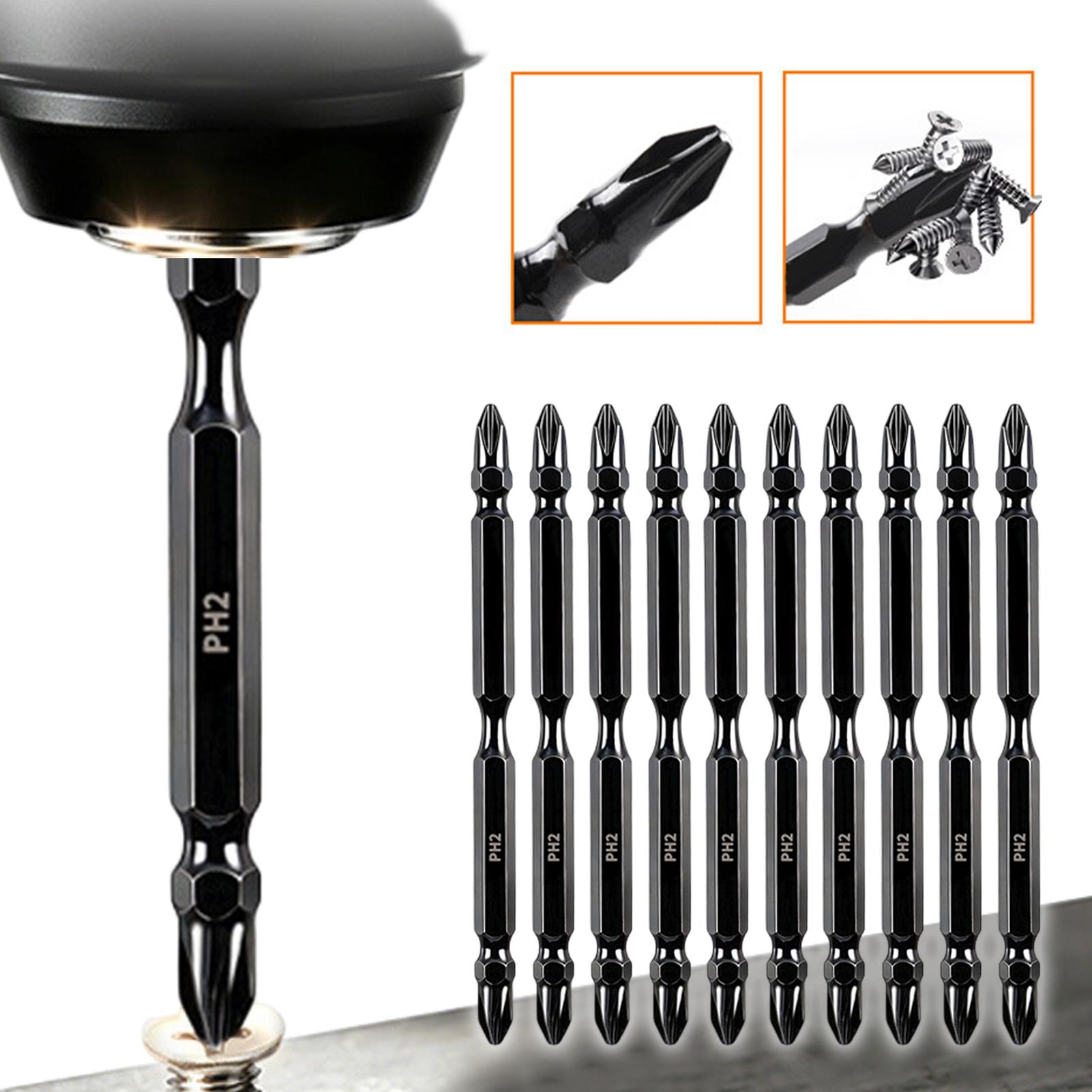 Screwdriver Set - Magnetische Bits, doppelseitiger magnetischer Fräsbohrkopf-Satz, multifunktionaler