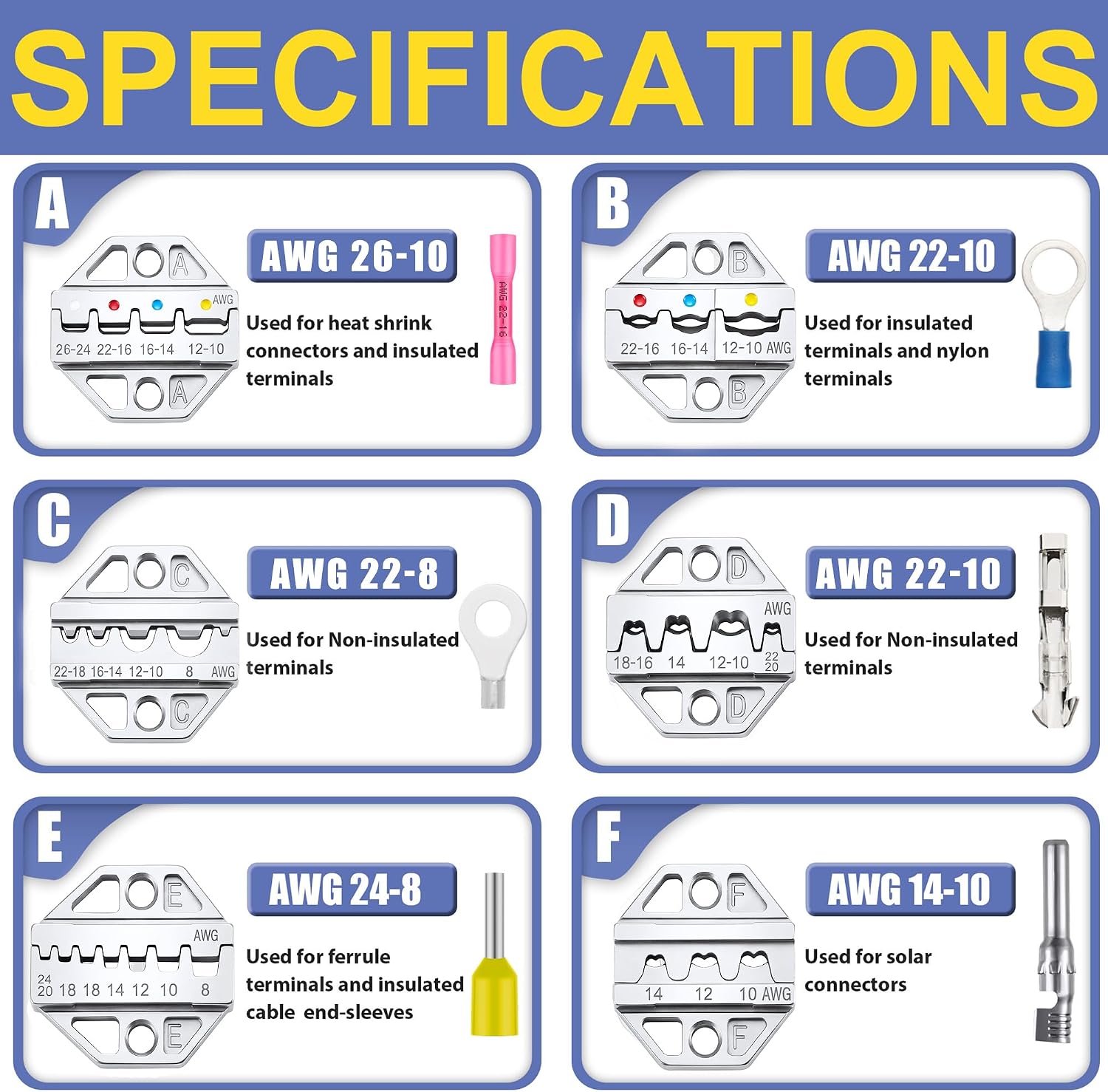 8-teiliges Crimpwerkzeug-Set,  – Tool Set Bewertung und Preis